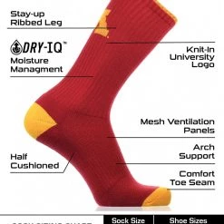 TCK Minnesota Golden Gophers Socks Campus Legend Crew Length All Schools
