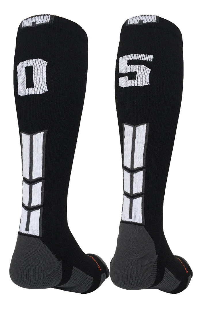 MadSportsStuff Softball Socks Black Player ID Custom Number Over The Calf Socks For Softball Baseball Football Boys And Girls 74 MadSportsStuff Softball Socks Black Player ID Custom Number Over The Calf Socks For Softball Baseball Football Boys And Girls