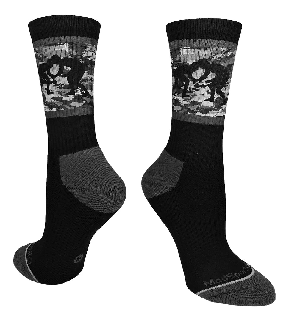 MadSportsStuff Wrestling Socks Fighting Wrestlers Athletic Crew Socks (multiple Colors) 1 MadSportsStuff Wrestling Socks Fighting Wrestlers Athletic Crew Socks (multiple Colors)
