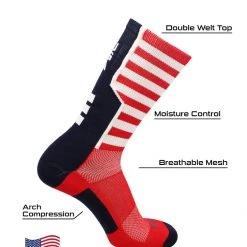 TCK Basketball Socks USA American Flag Socks Crew Length USA Strong 7 TCK Basketball Socks USA American Flag Socks Crew Length USA Strong