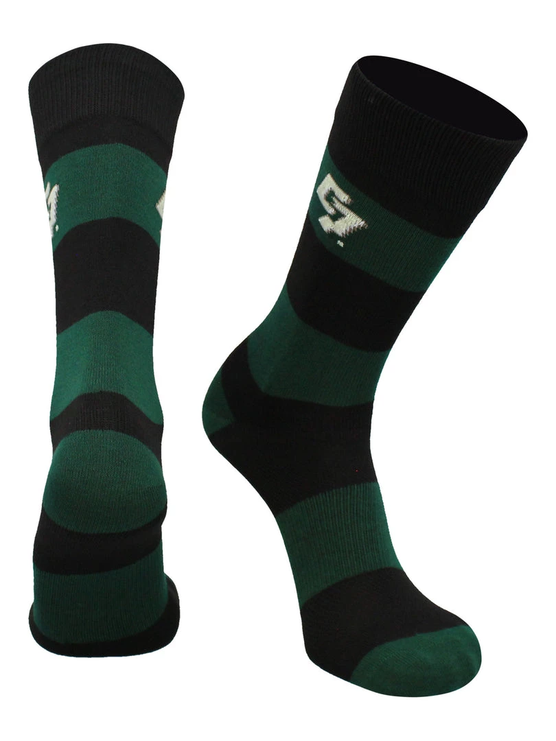 TCK All Schools Cal Poly Mustangs Socks Game Day Striped Crew Socks 1 TCK All Schools Cal Poly Mustangs Socks Game Day Striped Crew Socks