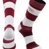 TCK All Schools OU Oklahoma Sooners Socks Game Day Striped Crew Socks