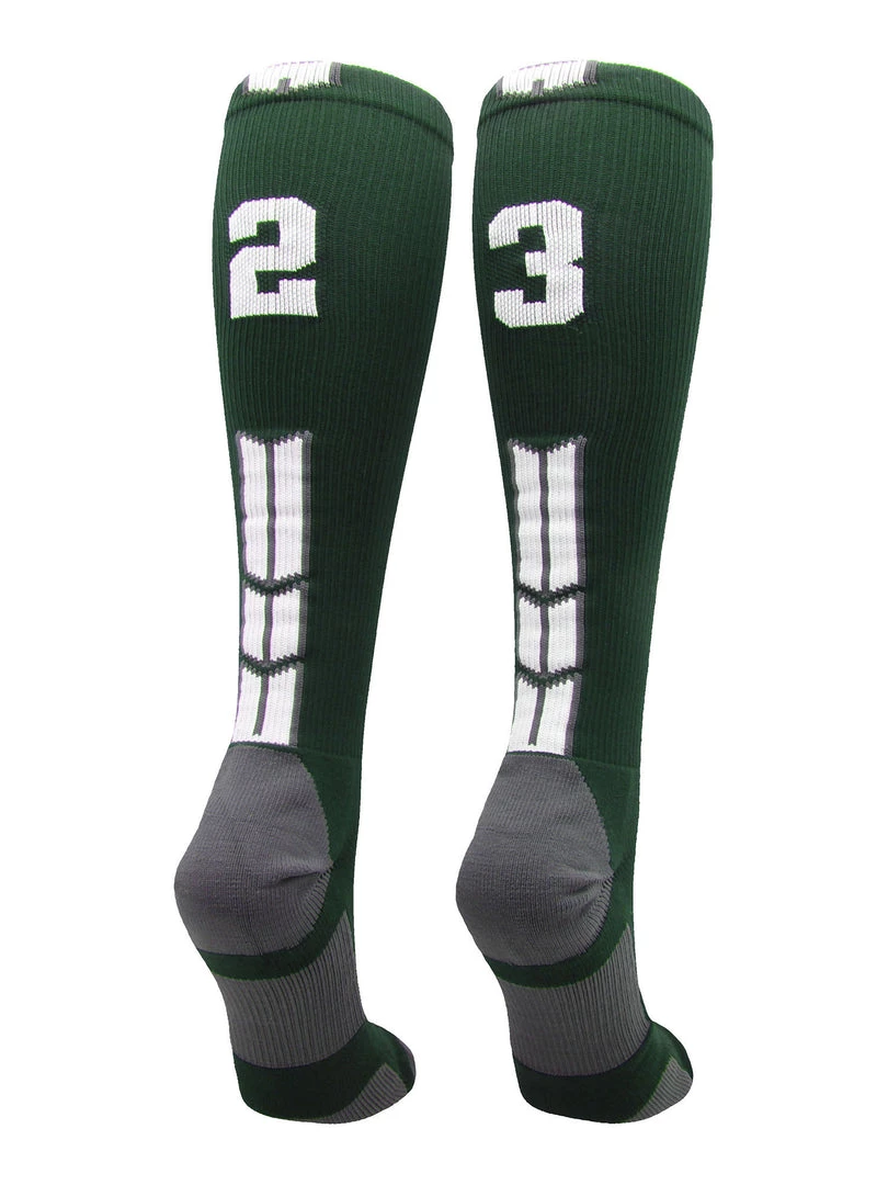 MadSportsStuff Dark Green Player ID Custom Number Over The Calf Socks For Softball Baseball Football Boys And Girls Softball Socks 80 MadSportsStuff Dark Green Player ID Custom Number Over The Calf Socks For Softball Baseball Football Boys And Girls Softball Socks