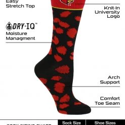 TCK All Schools Louisville Cardinals Socks Womens Savage Crew Socks
