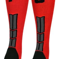 MadSportsStuff Red And Black Player ID Custom Number Over The Calf Socks For Softball Baseball Football Boys And Girls Baseball Socks 156 MadSportsStuff Red And Black Player ID Custom Number Over The Calf Socks For Softball Baseball Football Boys And Girls Baseball Socks
