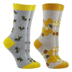 WHD Bee Socks For Women - Bee Lovers Gift - 2-Pack