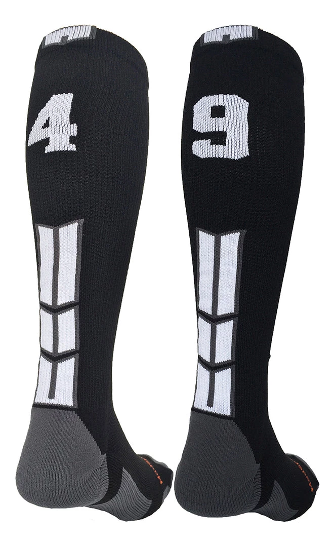 MadSportsStuff Softball Socks Black Player ID Custom Number Over The Calf Socks For Softball Baseball Football Boys And Girls 56 MadSportsStuff Softball Socks Black Player ID Custom Number Over The Calf Socks For Softball Baseball Football Boys And Girls