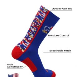 TCK Kansas Jayhawks Socks Digital Camo Crew