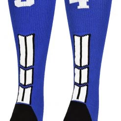 MadSportsStuff Baseball Socks Royal Player ID Custom Number Over The Calf Socks For Softball Baseball Football Boys And Girls