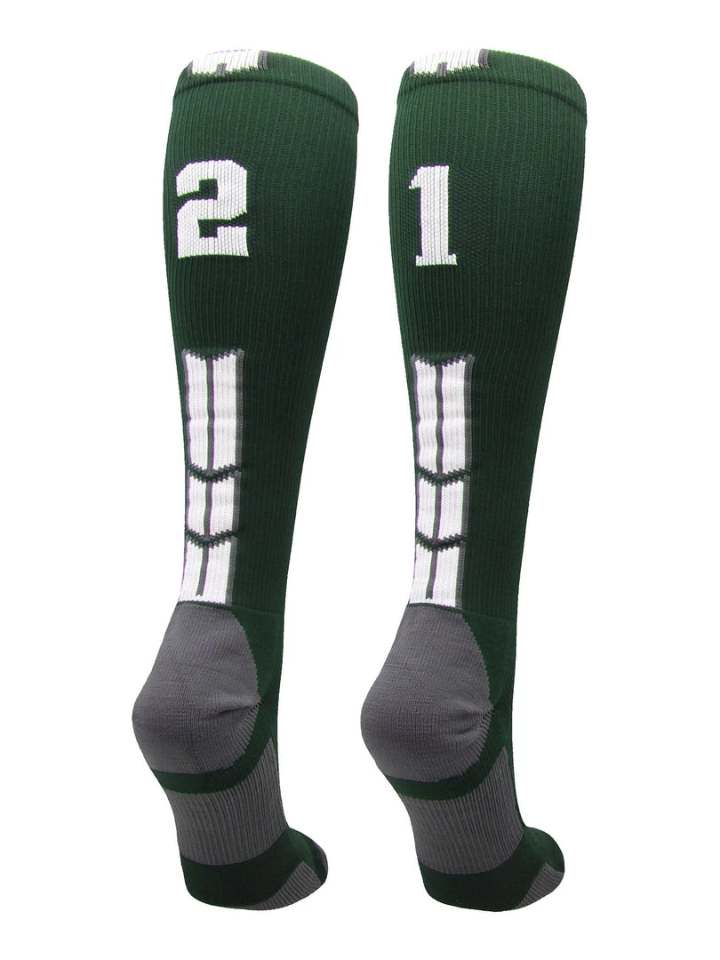 MadSportsStuff Dark Green Player ID Custom Number Over The Calf Socks For Softball Baseball Football Boys And Girls Softball Socks 58 MadSportsStuff Dark Green Player ID Custom Number Over The Calf Socks For Softball Baseball Football Boys And Girls Softball Socks