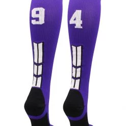 MadSportsStuff Purple Player ID Custom Number Over The Calf Socks For Softball Baseball Football Boys And Girls Softball Socks 141 MadSportsStuff Purple Player ID Custom Number Over The Calf Socks For Softball Baseball Football Boys And Girls Softball Socks