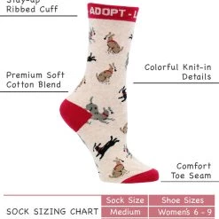 WHD Crazy Socks - Crew Adopt A Dog Socks For Women Gift For Dog Lovers