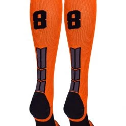 MadSportsStuff Orange And Black Player ID Custom Number Over The Calf Socks For Softball Baseball Football Boys And Girls 147 MadSportsStuff Orange And Black Player ID Custom Number Over The Calf Socks For Softball Baseball Football Boys And Girls