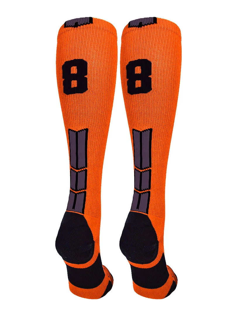 MadSportsStuff Softball Socks Orange And Black Player ID Custom Number Over The Calf Socks For Softball Baseball Football Boys And Girls 42 MadSportsStuff Softball Socks Orange And Black Player ID Custom Number Over The Calf Socks For Softball Baseball Football Boys And Girls