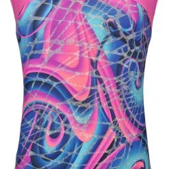MadSportsStuff Keyhole Style Abstract Swirl Girls Gymnastics Leotard Leotards