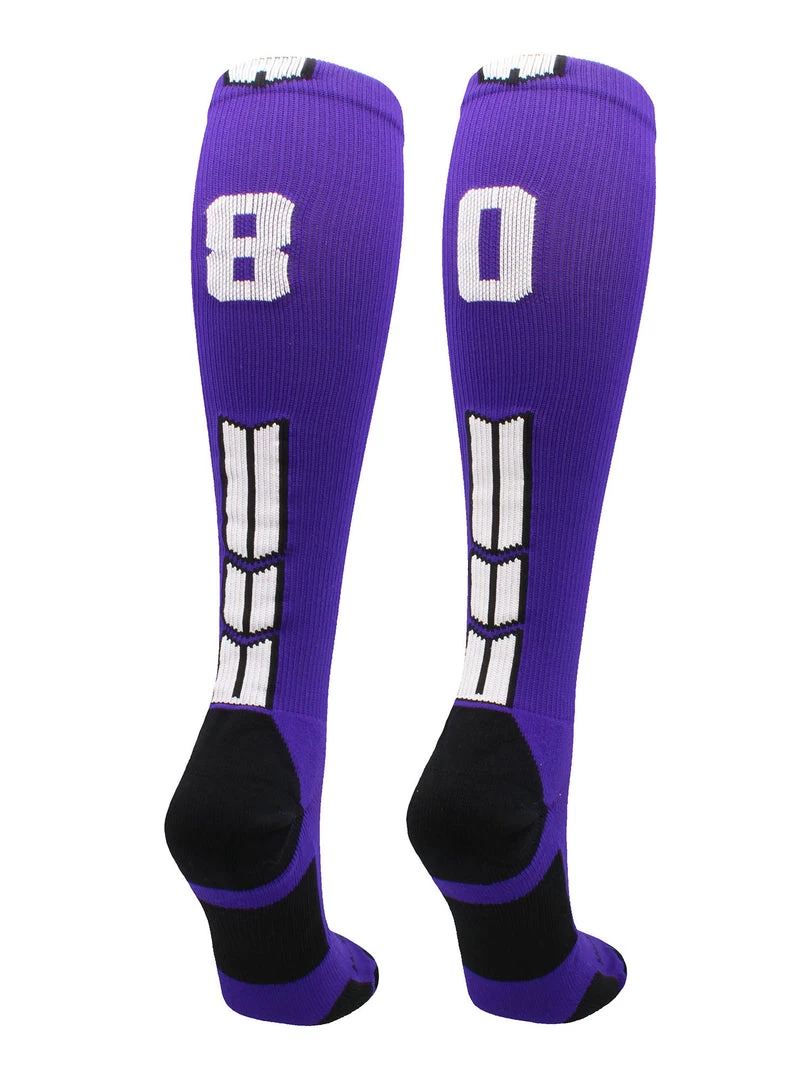MadSportsStuff Purple Player ID Custom Number Over The Calf Socks For Softball Baseball Football Boys And Girls 50 MadSportsStuff Purple Player ID Custom Number Over The Calf Socks For Softball Baseball Football Boys And Girls