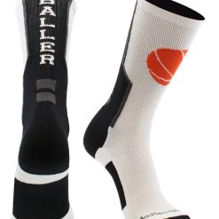 MadSportsStuff Baller Basketball Socks With Basketball Logo Crew Length