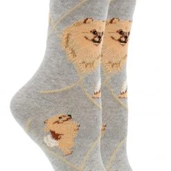 WHD Pomeranian Socks For Women Gift For Dog Lovers Crazy Socks - Crew
