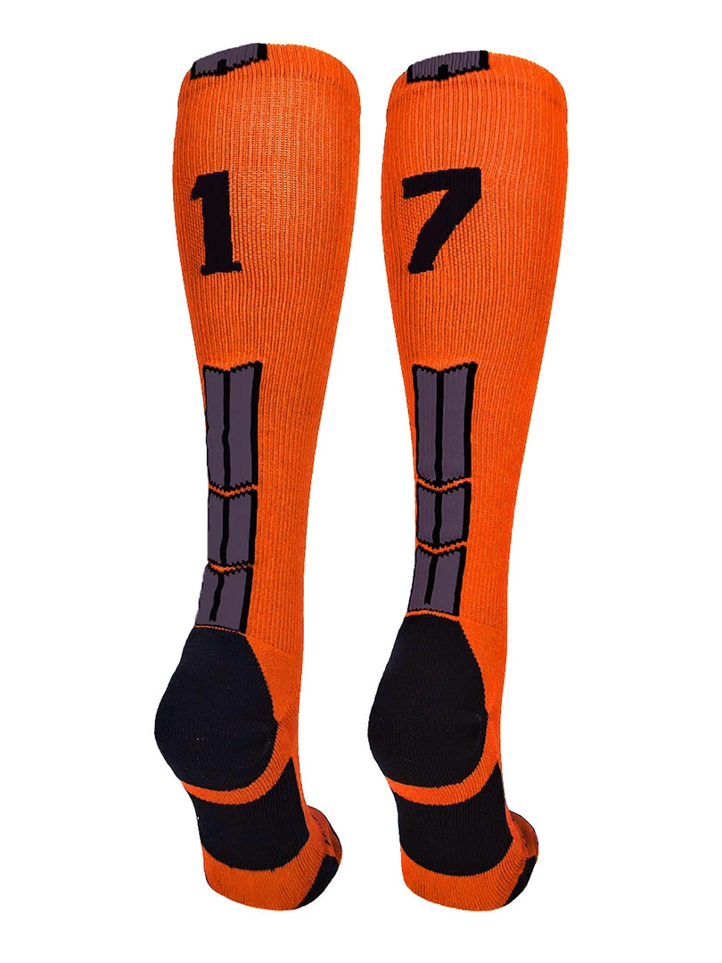 MadSportsStuff Softball Socks Orange And Black Player ID Custom Number Over The Calf Socks For Softball Baseball Football Boys And Girls 62 MadSportsStuff Softball Socks Orange And Black Player ID Custom Number Over The Calf Socks For Softball Baseball Football Boys And Girls