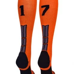 MadSportsStuff Softball Socks Orange And Black Player ID Custom Number Over The Calf Socks For Softball Baseball Football Boys And Girls 167 MadSportsStuff Softball Socks Orange And Black Player ID Custom Number Over The Calf Socks For Softball Baseball Football Boys And Girls