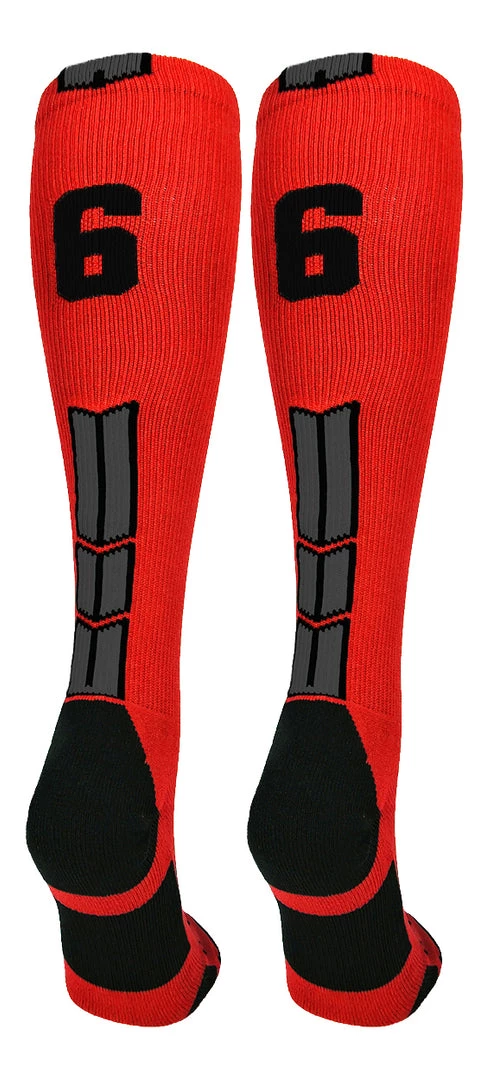 MadSportsStuff Red And Black Player ID Custom Number Over The Calf Socks For Softball Baseball Football Boys And Girls Baseball Socks 14 MadSportsStuff Red And Black Player ID Custom Number Over The Calf Socks For Softball Baseball Football Boys And Girls Baseball Socks