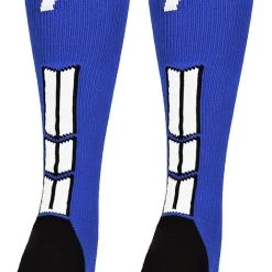 MadSportsStuff Baseball Socks Royal Player ID Custom Number Over The Calf Socks For Softball Baseball Football Boys And Girls
