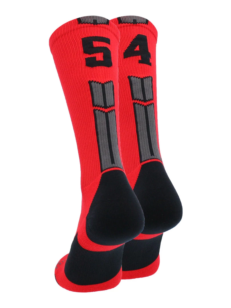 MadSportsStuff Red And Black Player ID Custom Number Crew Socks For Basketball Lacrosse Volleyball Boys And Girls 25 MadSportsStuff Red And Black Player ID Custom Number Crew Socks For Basketball Lacrosse Volleyball Boys And Girls