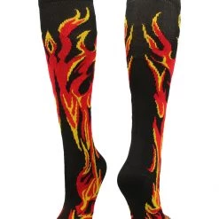 MadSportsStuff Softball Socks With Flames - For Girls Or Boys Women Or Men Baseball Socks