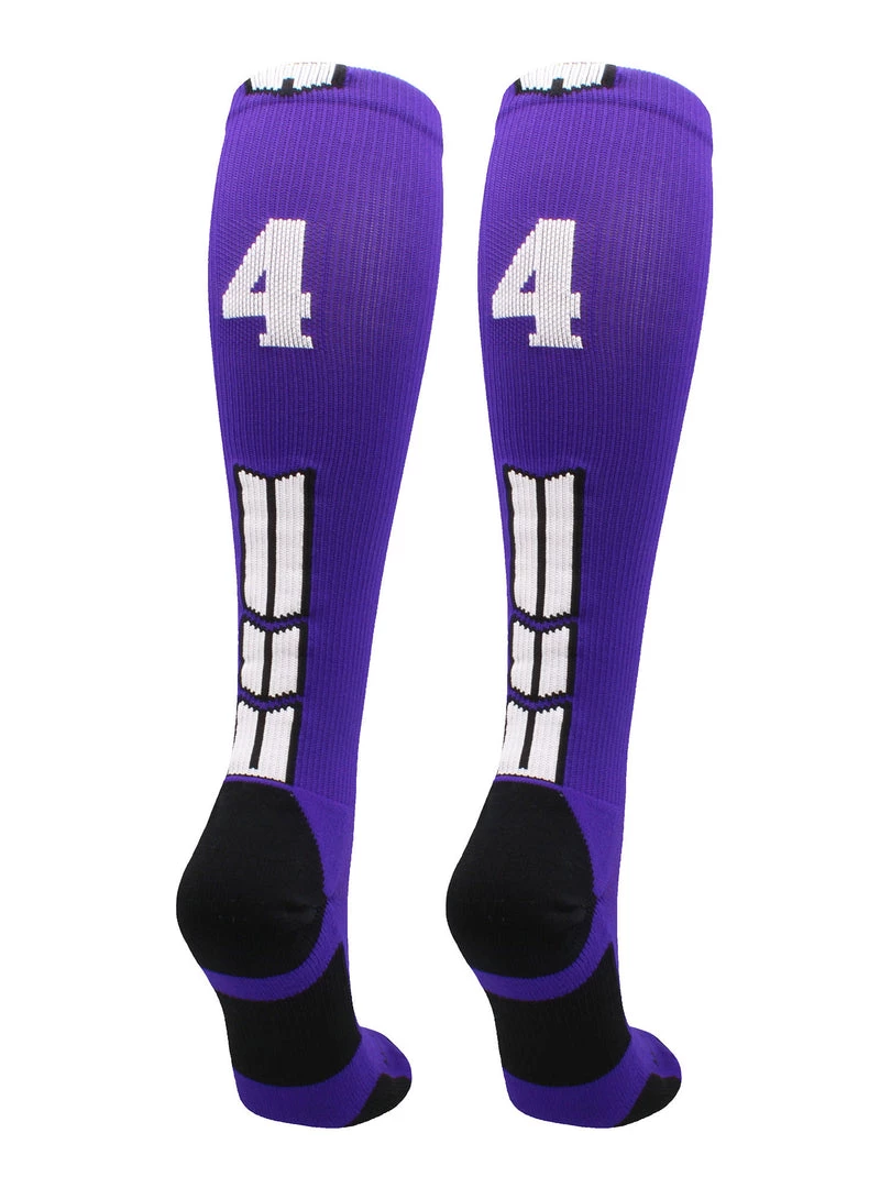 MadSportsStuff Purple Player ID Custom Number Over The Calf Socks For Softball Baseball Football Boys And Girls Softball Socks 86 MadSportsStuff Purple Player ID Custom Number Over The Calf Socks For Softball Baseball Football Boys And Girls Softball Socks