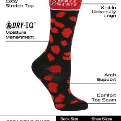 TCK Ball State Cardinals Socks Womens Savage Crew Socks