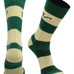 TCK USF Bulls Socks Game Day Striped Crew Socks All Schools