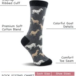 WHD Goat Socks For Women - Goat Lovers Gift - 2-Pack Crazy Socks - Crew