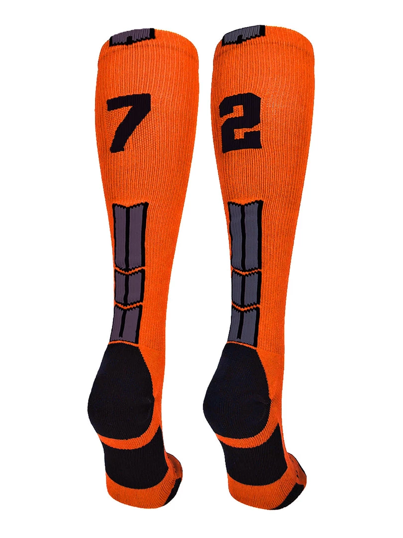 MadSportsStuff Softball Socks Orange And Black Player ID Custom Number Over The Calf Socks For Softball Baseball Football Boys And Girls 8 MadSportsStuff Softball Socks Orange And Black Player ID Custom Number Over The Calf Socks For Softball Baseball Football Boys And Girls