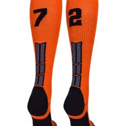 MadSportsStuff Orange And Black Player ID Custom Number Over The Calf Socks For Softball Baseball Football Boys And Girls 113 MadSportsStuff Orange And Black Player ID Custom Number Over The Calf Socks For Softball Baseball Football Boys And Girls