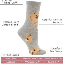 WHD Pomeranian Socks For Women Gift For Dog Lovers Crazy Socks - Crew