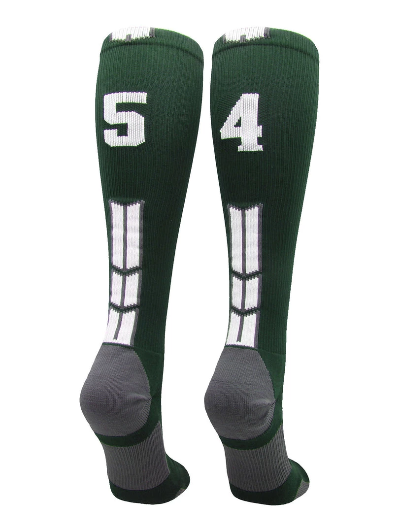 MadSportsStuff Dark Green Player ID Custom Number Over The Calf Socks For Softball Baseball Football Boys And Girls Softball Socks 26 MadSportsStuff Dark Green Player ID Custom Number Over The Calf Socks For Softball Baseball Football Boys And Girls Softball Socks