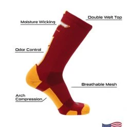 TCK Sports All Schools Virginia Tech Hokies Socks Baseline 3.0 Crew