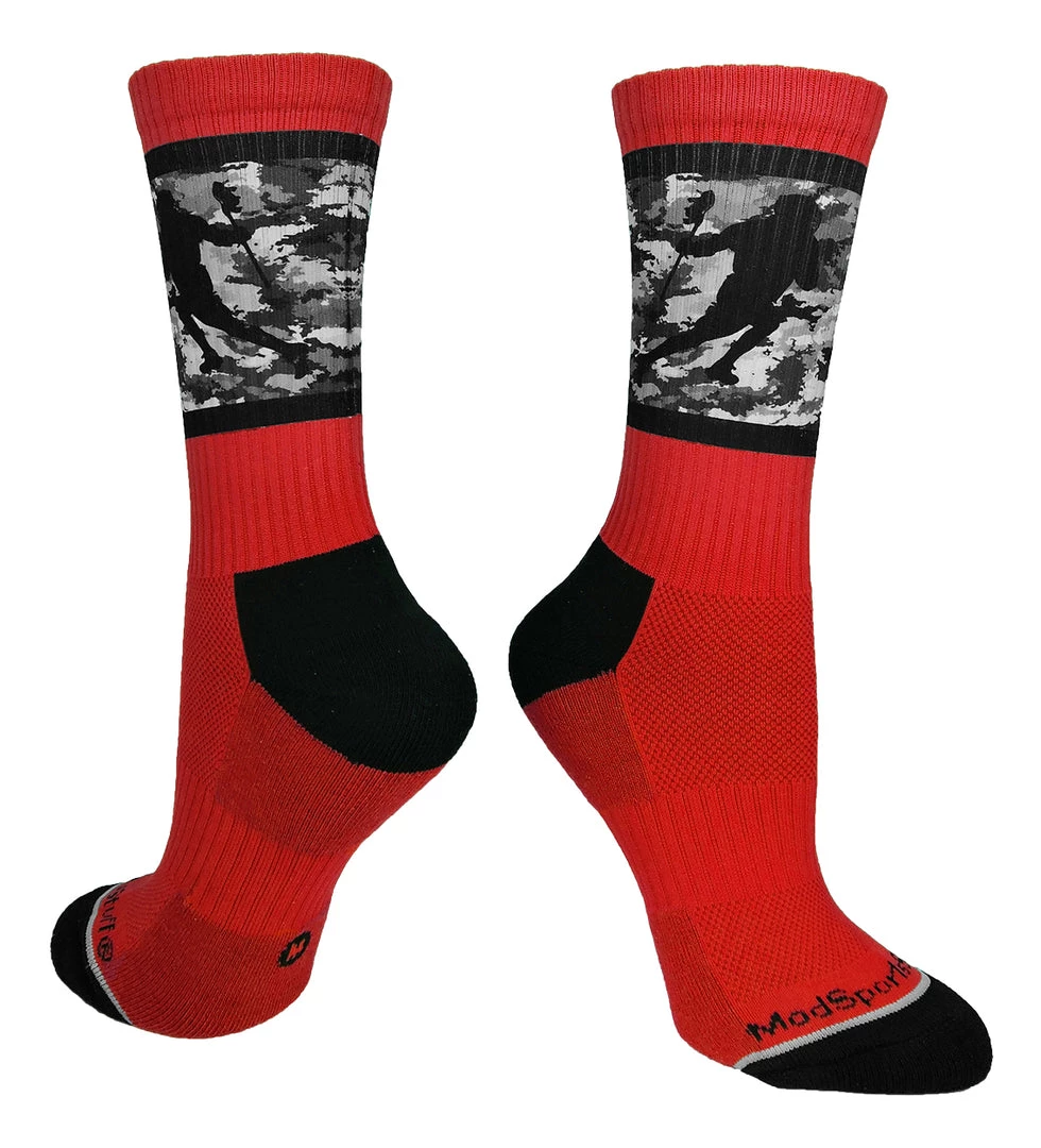 MadSportsStuff Lacrosse Socks With Player On Camo Background Crew Socks (multiple Colors) 11 MadSportsStuff Lacrosse Socks With Player On Camo Background Crew Socks (multiple Colors)