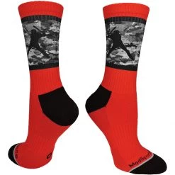 MadSportsStuff Baseball Socks With Player On Camo Background Crew Socks (multiple Colors)