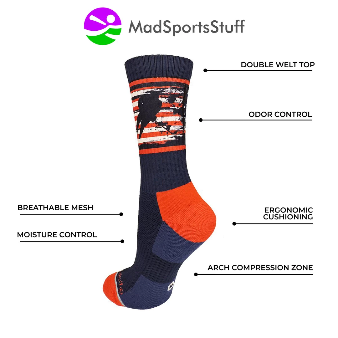 MadSportsStuff USA Hockey Socks Crew Length For Boys Or Men, Hockey Gift 3 MadSportsStuff USA Hockey Socks Crew Length For Boys Or Men, Hockey Gift