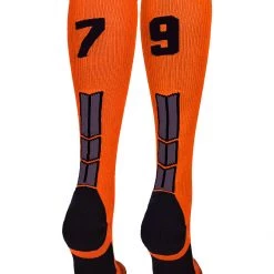 MadSportsStuff Orange And Black Player ID Custom Number Over The Calf Socks For Softball Baseball Football Boys And Girls 156 MadSportsStuff Orange And Black Player ID Custom Number Over The Calf Socks For Softball Baseball Football Boys And Girls