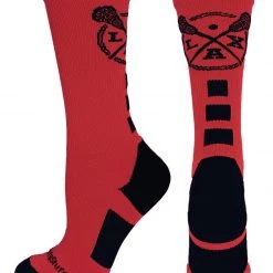 MadSportsStuff LAX Lacrosse Socks With Lacrosse Sticks Athletic Crew Socks (multiple Colors)