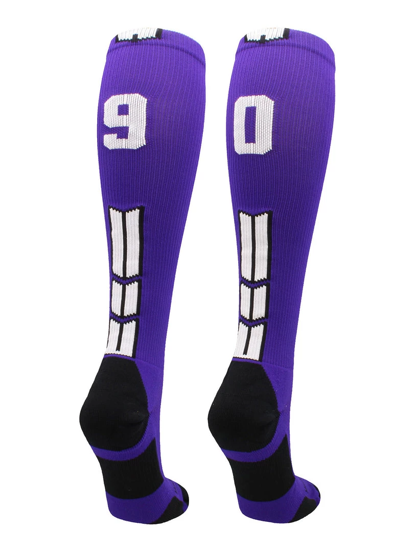 MadSportsStuff Purple Player ID Custom Number Over The Calf Socks For Softball Baseball Football Boys And Girls Softball Socks 40 MadSportsStuff Purple Player ID Custom Number Over The Calf Socks For Softball Baseball Football Boys And Girls Softball Socks