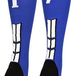 MadSportsStuff Royal Player ID Custom Number Over The Calf Socks For Softball Baseball Football Boys And Girls