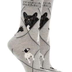 WHD French Bulldog Socks For Women Gift For Dog Lovers Crazy Socks - Crew