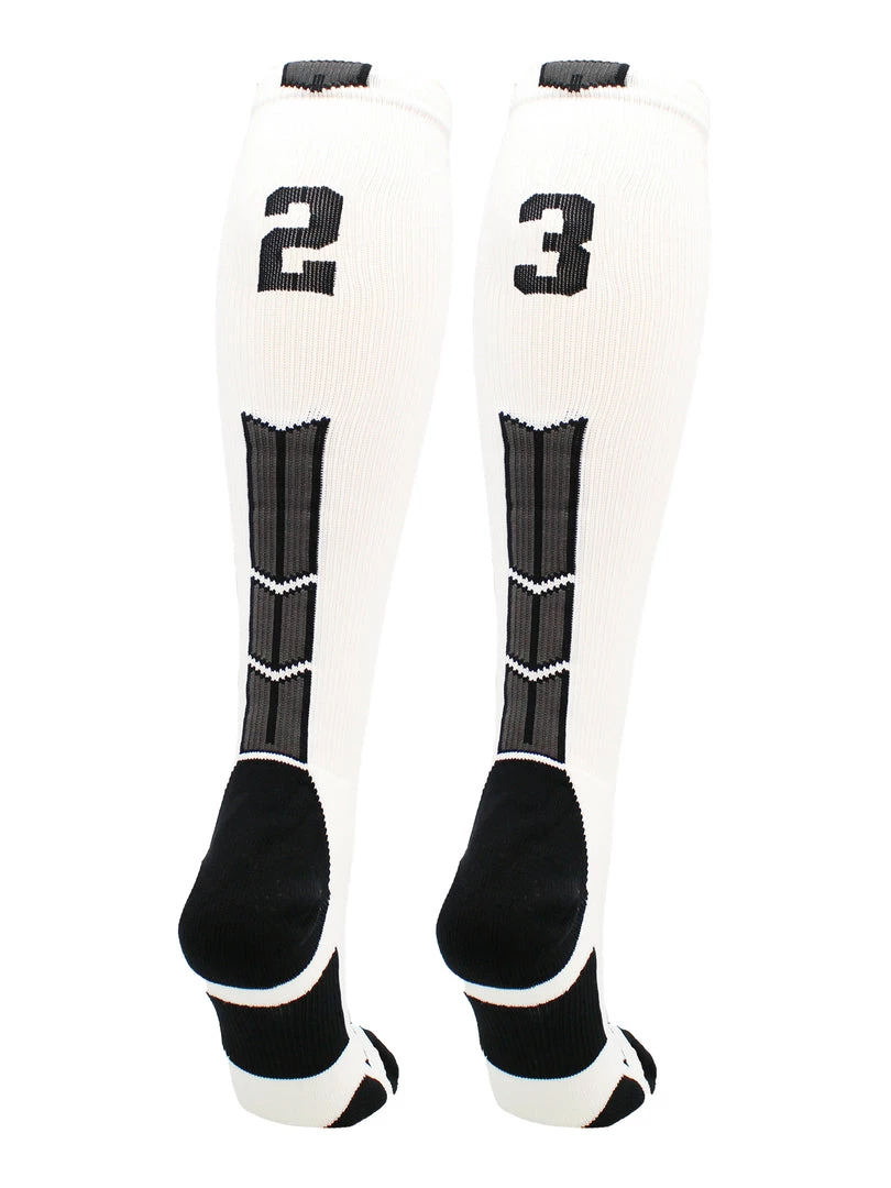 MadSportsStuff Softball Socks White Player ID Custom Number Over The Calf Socks For Softball Baseball Football Boys And Girls 1 MadSportsStuff Softball Socks White Player ID Custom Number Over The Calf Socks For Softball Baseball Football Boys And Girls