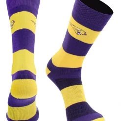 TCK Northern Iowa Panthers Socks Game Day Striped Crew Socks