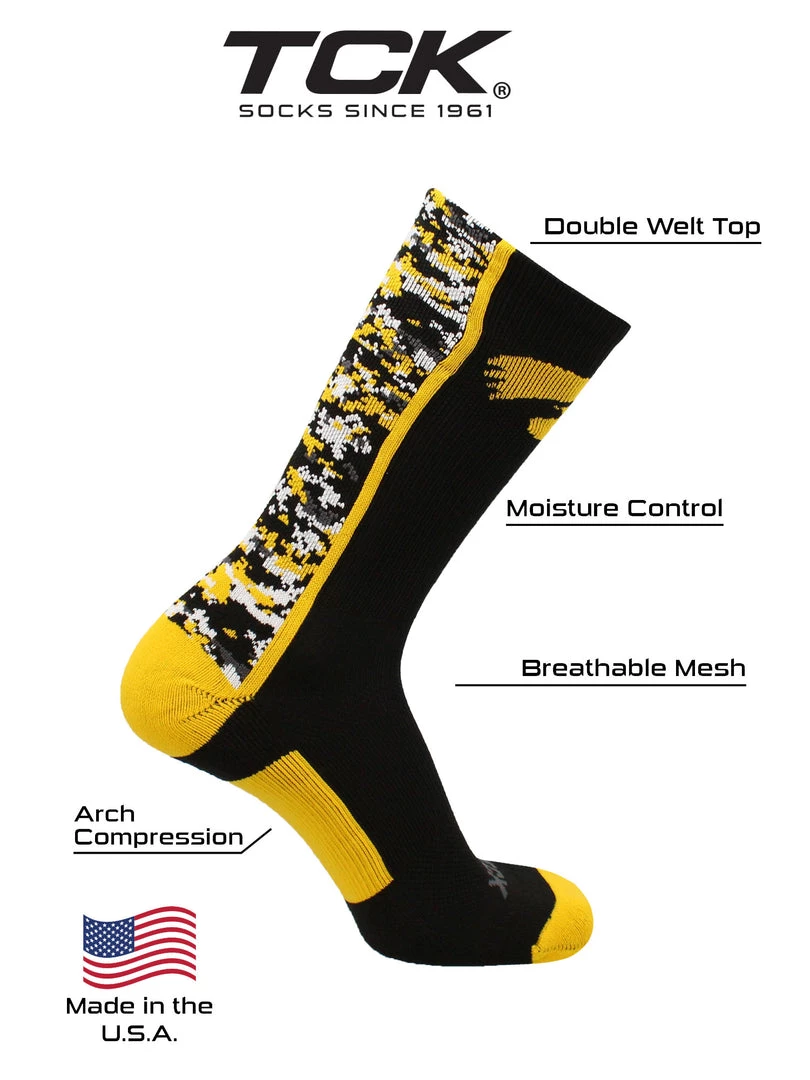 TCK All Schools Iowa Hawkeyes Socks Digital Camo Crew 4 TCK All Schools Iowa Hawkeyes Socks Digital Camo Crew