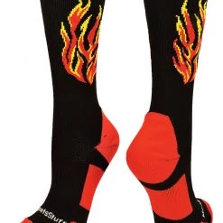 MadSportsStuff Flame Athletic Crew Socks (multiple Colors) Basketball Socks