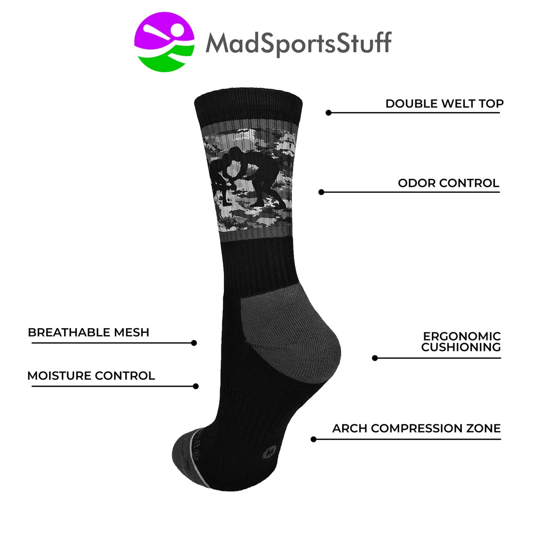 MadSportsStuff Wrestling Socks Fighting Wrestlers Athletic Crew Socks (multiple Colors) 3 MadSportsStuff Wrestling Socks Fighting Wrestlers Athletic Crew Socks (multiple Colors)